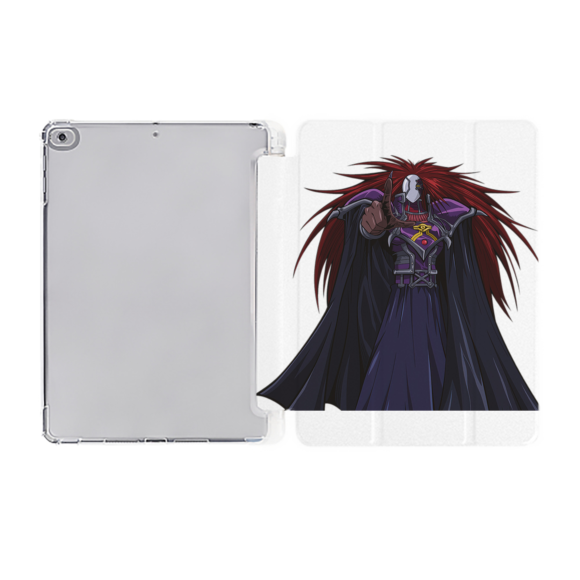 （画像用） 遊☆戯☆王 Yu-Gi-Oh! IPad ケース ペン収納付き 三つ折りスタンド PUレザー×シリコン 対応機種9.5/10.5/10.9インチ